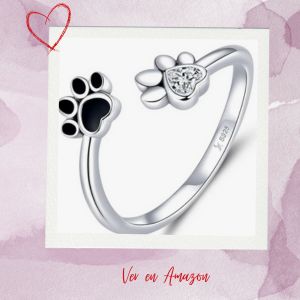 anillo con huellas de perro regalo San Valentin