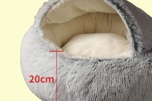 cama cueva de felpa para cachorros amazon