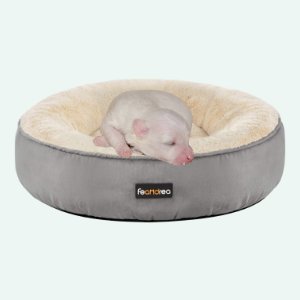 cama cesta para cachorro redonda gris