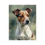 Planificador mensual con perro jack russell terrier