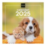 calendario de pared 2025 finocam perros y gatos