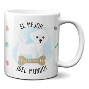 taza con imagenes perro maltes regalo