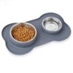 comedero de acero inoxidable para cachorros pequeños