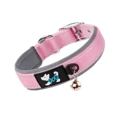 AUAUY Collar pequeño color rosa perro neopreno ultrasuave