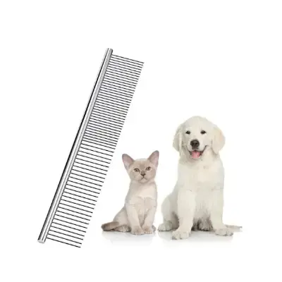 boao Peine de aseo de perros pequeños con dientes redondeados