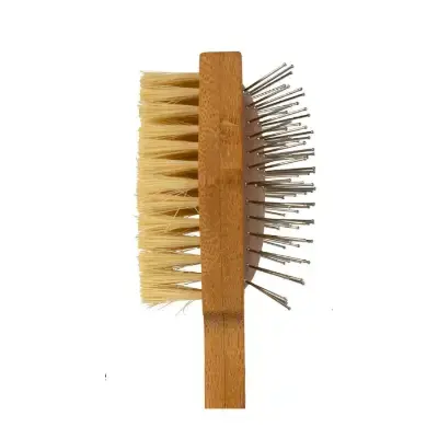 Burt's Bees Cepillo de bambú doble cara cerdas de cáñamo multiusos para perros