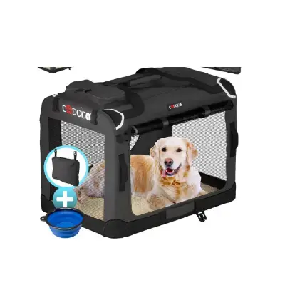 cadoca Transportadora perros plegable con alfombrilla y tazón talla S