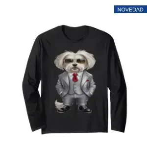 Tienda Online Mi Bichón Maltés camisa manga larga hombre mujer perro maltes en traje