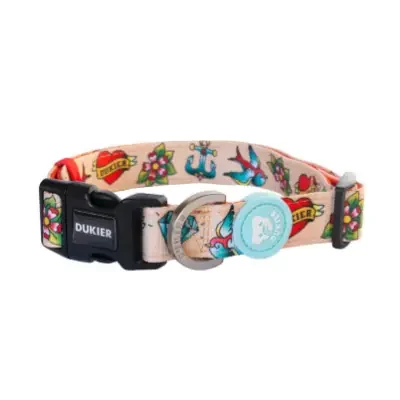 DUKIER Collar para perro de neopreno resistente diseño Tattoo talla XS