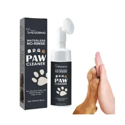 Easytech Limpiapatas perro con cepillo espuma de lavado en seco ecológico