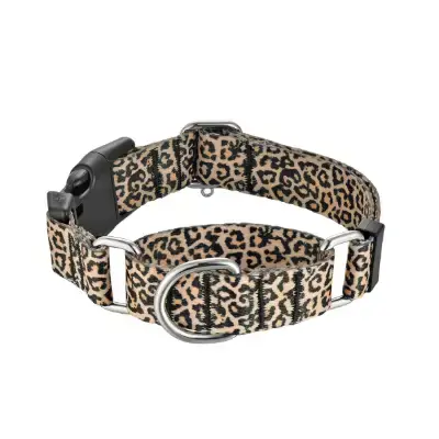 Hikiko Collar martingala para perros clásico leopardo talla S