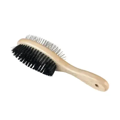 Kerbl Cepillo oval mixto suave con cerdas y púas metálicas