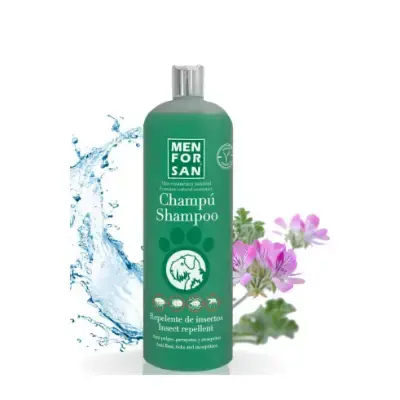 Champú repelente para perros con citronela ingrediente natural