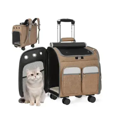 ouutmee Bolsa de transporte para mascotas con ruedas multifuncional