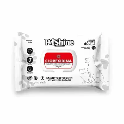 PetShine Toallitas higiene perros con clorexidina sin alcohol