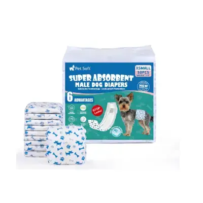 Tienda Online Mi Bichón Maltés Pet Soft Pañales desechables para perros macho Talla XS