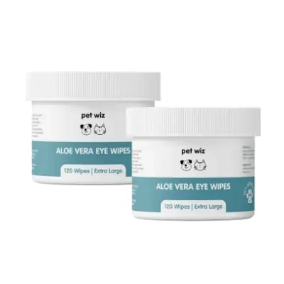 petwiz Toallitas para ojos de aloe vera para limpiar perros extra grandes