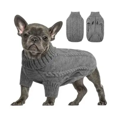 Queenmore Suéter para perro pequeño color gris talla XS