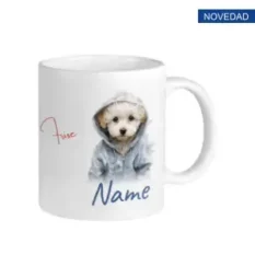 taza cafe personalizada con nombre bichon maltes