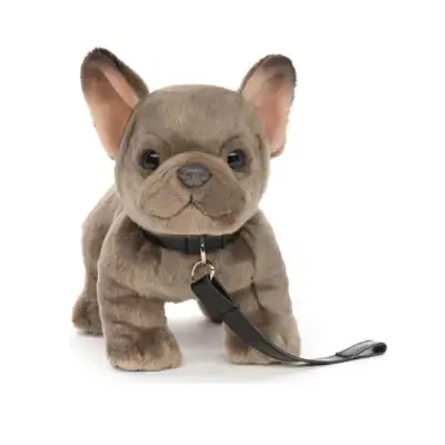 Uni-Toys Peluche Bulldog francés con correa 26 cm