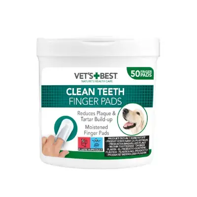 Vet's Best Almohadillas de limpieza dientes naturales para perros