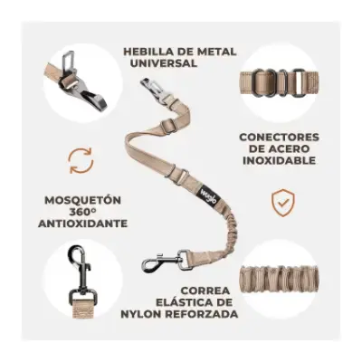 Wuglo Cinturón perro auto ajustable homologado enganche y anclaje