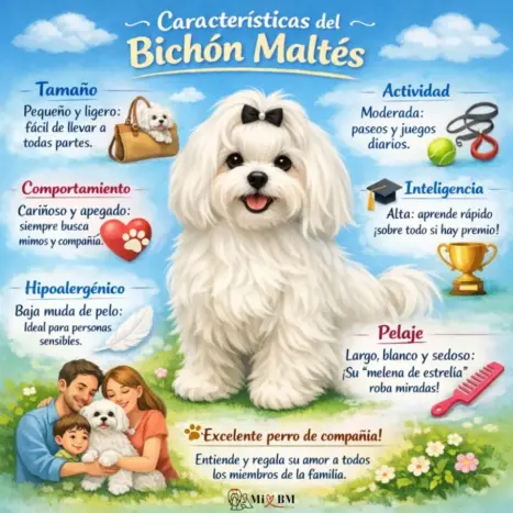 caracteristicas del perro maltes infografia