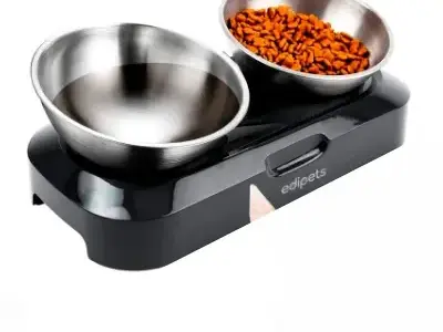 Accesorios de Comida para Bichón Maltés 15 Edipets Comedero Perro Doble Cuenco Angulo Ajustable