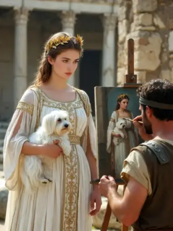 maltes el perro de damas romanas en el arte