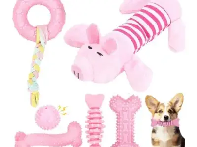 33+ Accesorios de Color Rosa para Bichón Maltés (al Estilo Barbie) 43 camiter Juguetes interactivos rosas para dentición cachorros