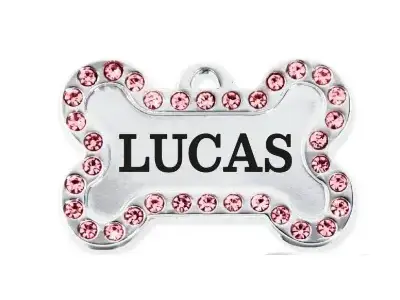 33+ Accesorios de Color Rosa para Bichón Maltés (al Estilo Barbie) 14 ibera gift Placa Perro Personalizada con diamantes rosas