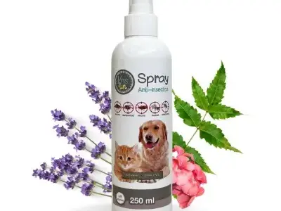 KRISLIN Spray Repelente para Perros Margosa, Geraniol y Lavandino