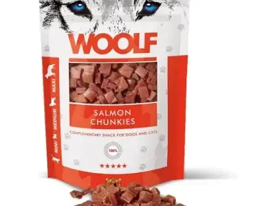 Snacks para Bichón Maltés 9 woolf Snacks Naturales Perros Blandos Salmón Chuches Saludables