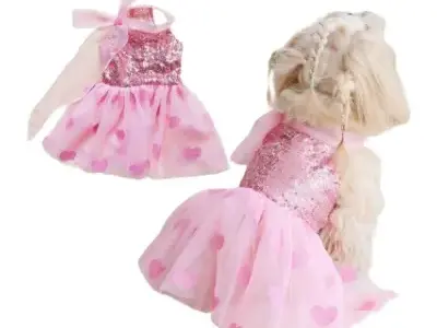 33+ Accesorios de Color Rosa para Bichón Maltés (al Estilo Barbie) 28 Yaopelky vestidos de Princesa rosa con Lentejuelas para perros Pequeños
