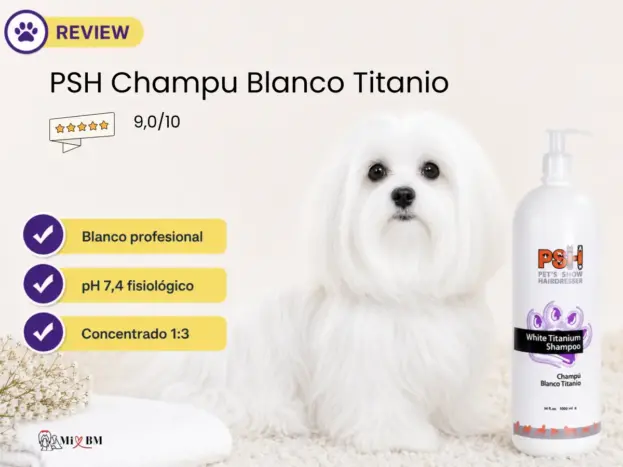 PSH champu blanco titanio para perros blancos review opiniones